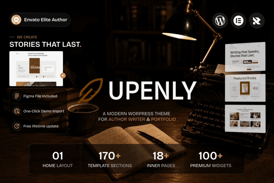 Upenly – Author Writer Portfolio WordPress Theme