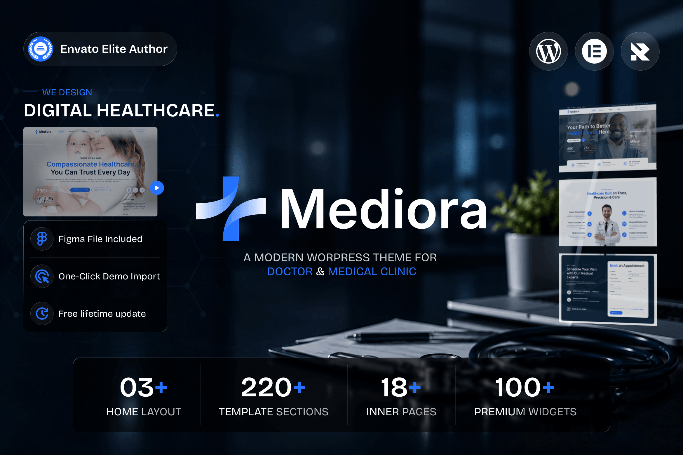 Mediora – Doctor & Medical Clinic Elementor WordPress Theme